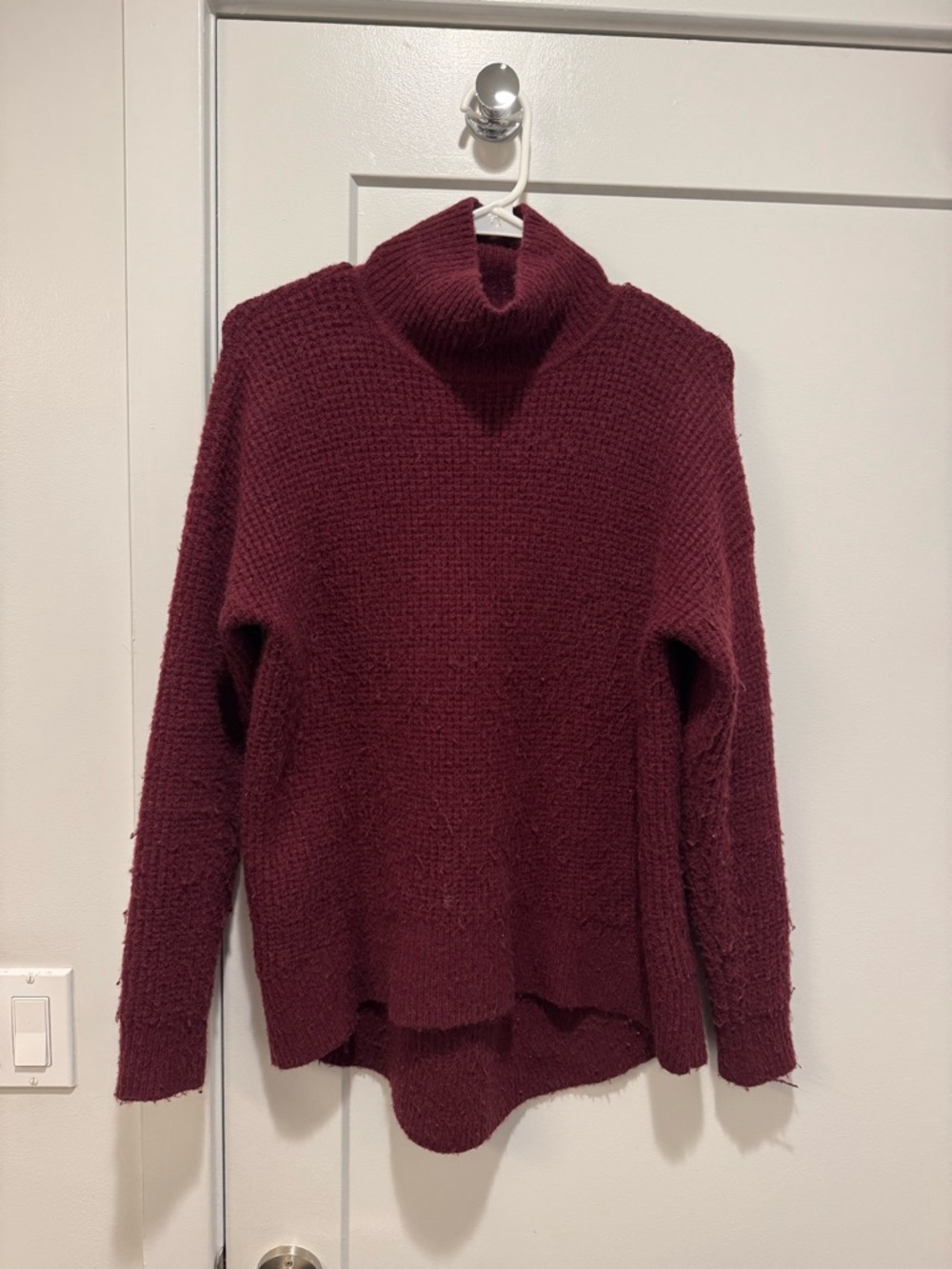 Madewell Burgundy Wool Chunky Turtleneck Sweater